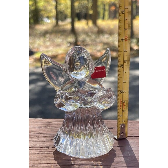 Baccarat Crystal Cherub Angel in Fluted Skirt Figurine W Hymn Book Signed w/ Box - Picture 8 of 14